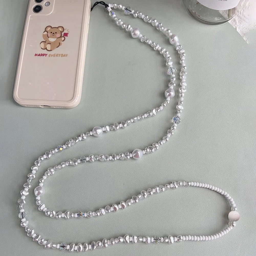 Phone Chain Crossbody Pearl Beaded Strap 120cm+5cm Anti-Theft Shoulder Lanyard - 3