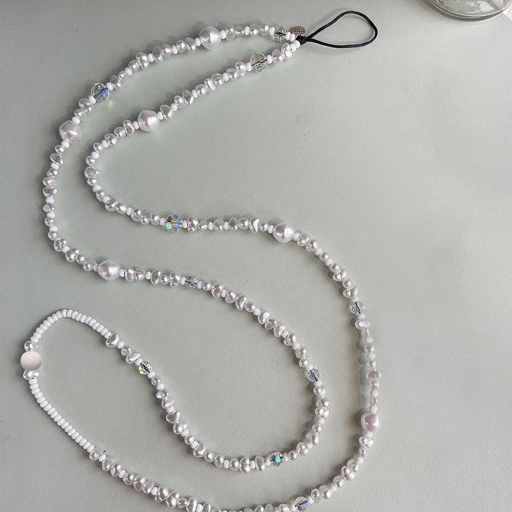 Phone Chain Crossbody Pearl Beaded Strap 120cm+5cm Anti-Theft Shoulder Lanyard - 4