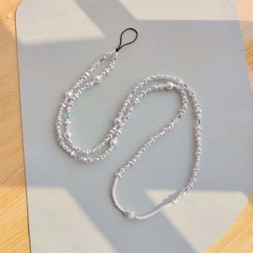Phone Chain Crossbody Pearl Beaded Strap 120cm+5cm Anti-Theft Shoulder Lanyard - 5