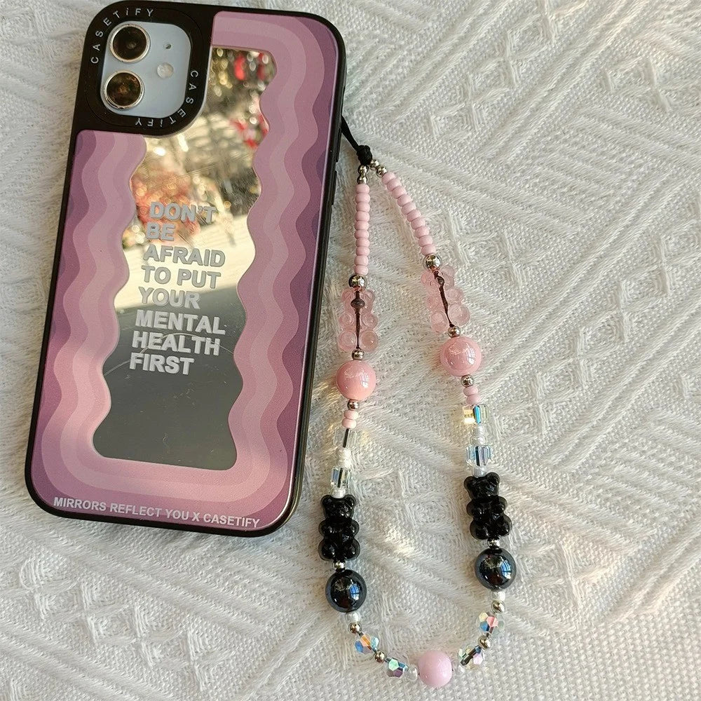 Phone Charm 32cm+5cm Bear Phone Lanyard Phone Bracelet Aesthetic Wrist Strap - SJ-A220017E - 2
