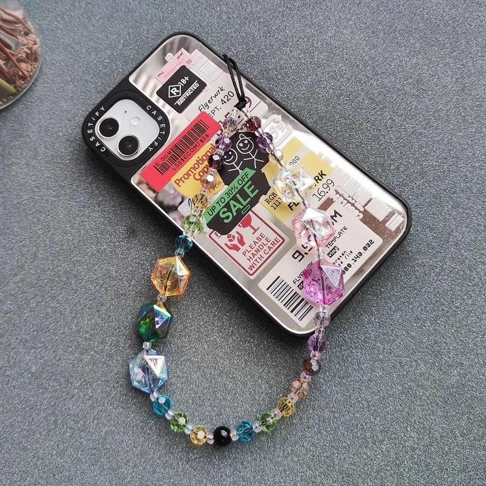 Crystal Phone Wrist Strap 30cm+5cm Detachable Anti Theft Phone Strap Chain Keychain Beaded Lanyard - SJ-A230010A - 3