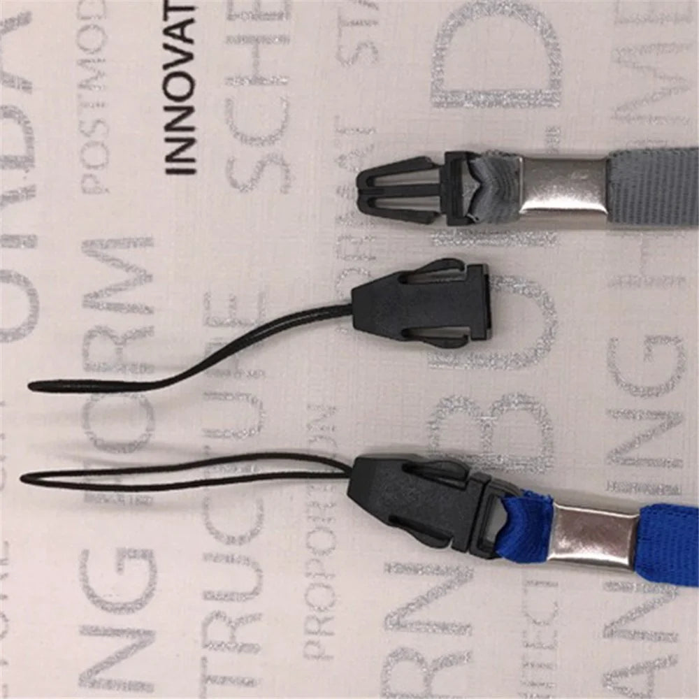 100Pcs Neck Straps 39cm+7.5cm Universal Nylon Cell Phone Lanyards Phone Charm - Black - 2