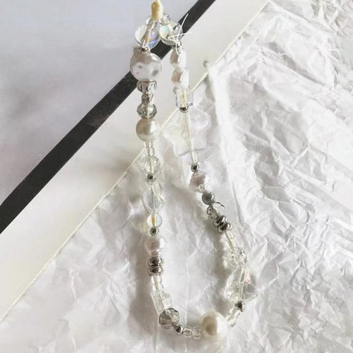 PVC Beaded Camera Wrist Strap Phone Charms Strap 25cm Pearl Bracelet Aesthetic Phone Chain - 1