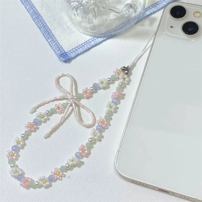 Beaded Phone Charms 25cm PVC Wrist Strap Beaded Phone Chain String - 2