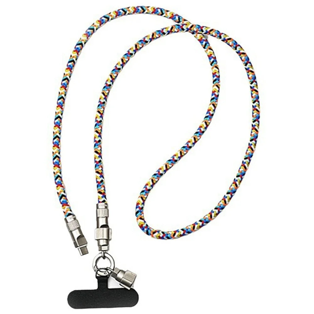 120cm 2 in 1 Phone Strap Type-C to Type-C 60W Rechargeable Phone Lanyard Charging Cable - 1