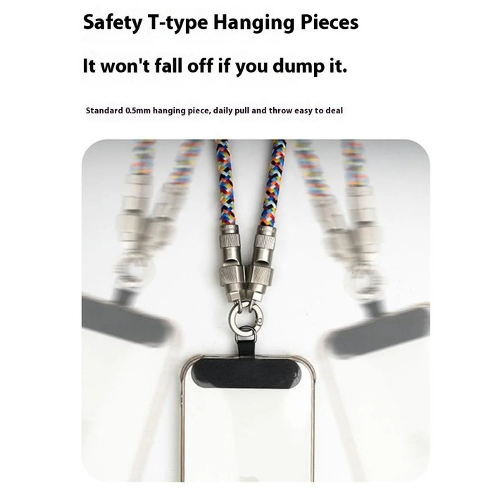 120cm 2 in 1 Phone Strap Type-C to Type-C 60W Rechargeable Phone Lanyard Charging Cable - 6