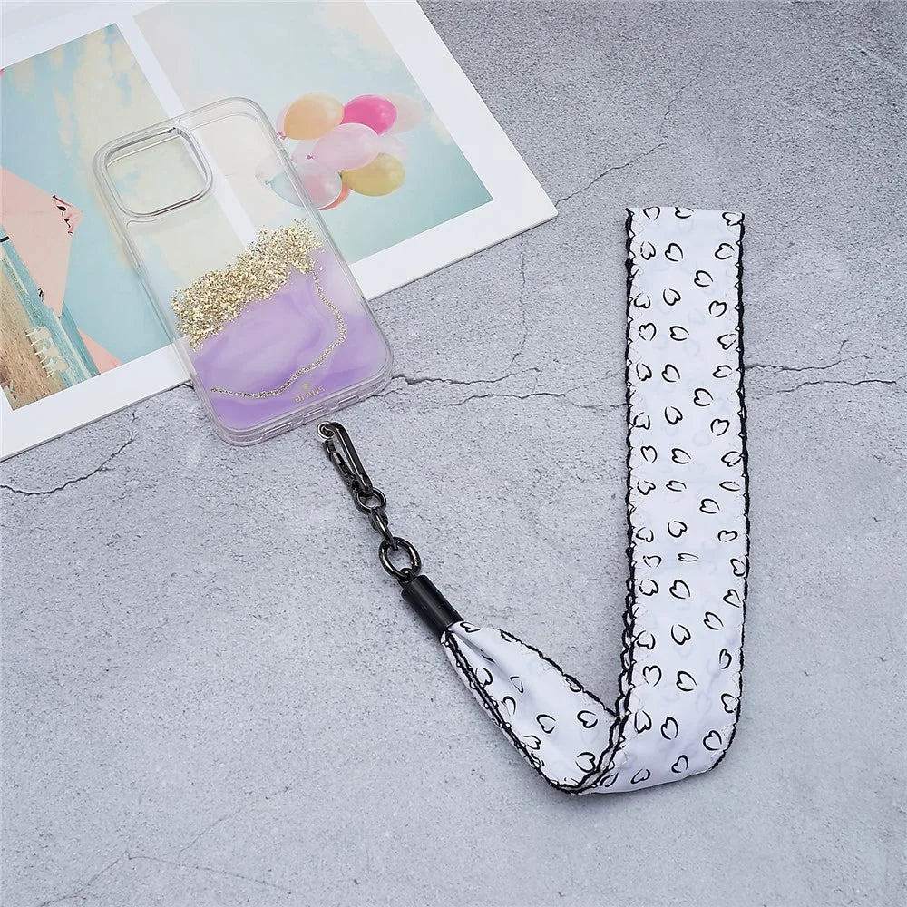 Scarves Phone Strap Crossbody Phone Lanyard Strap Neck Strap with Patch for Smartphones Mobile - Style A - 5