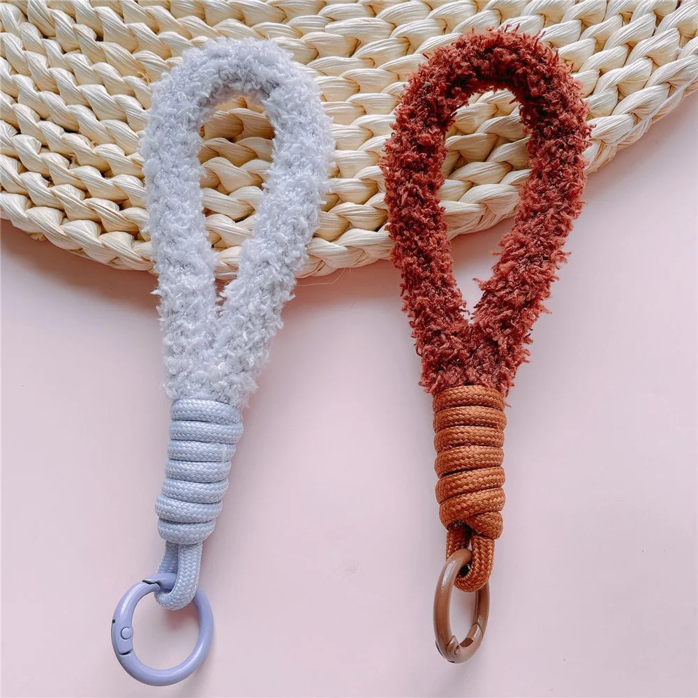 Phone Strap 16cm Woven Polyester Hands-Free Cell Phone Wristlet Bracelet  - Light Purple - 2