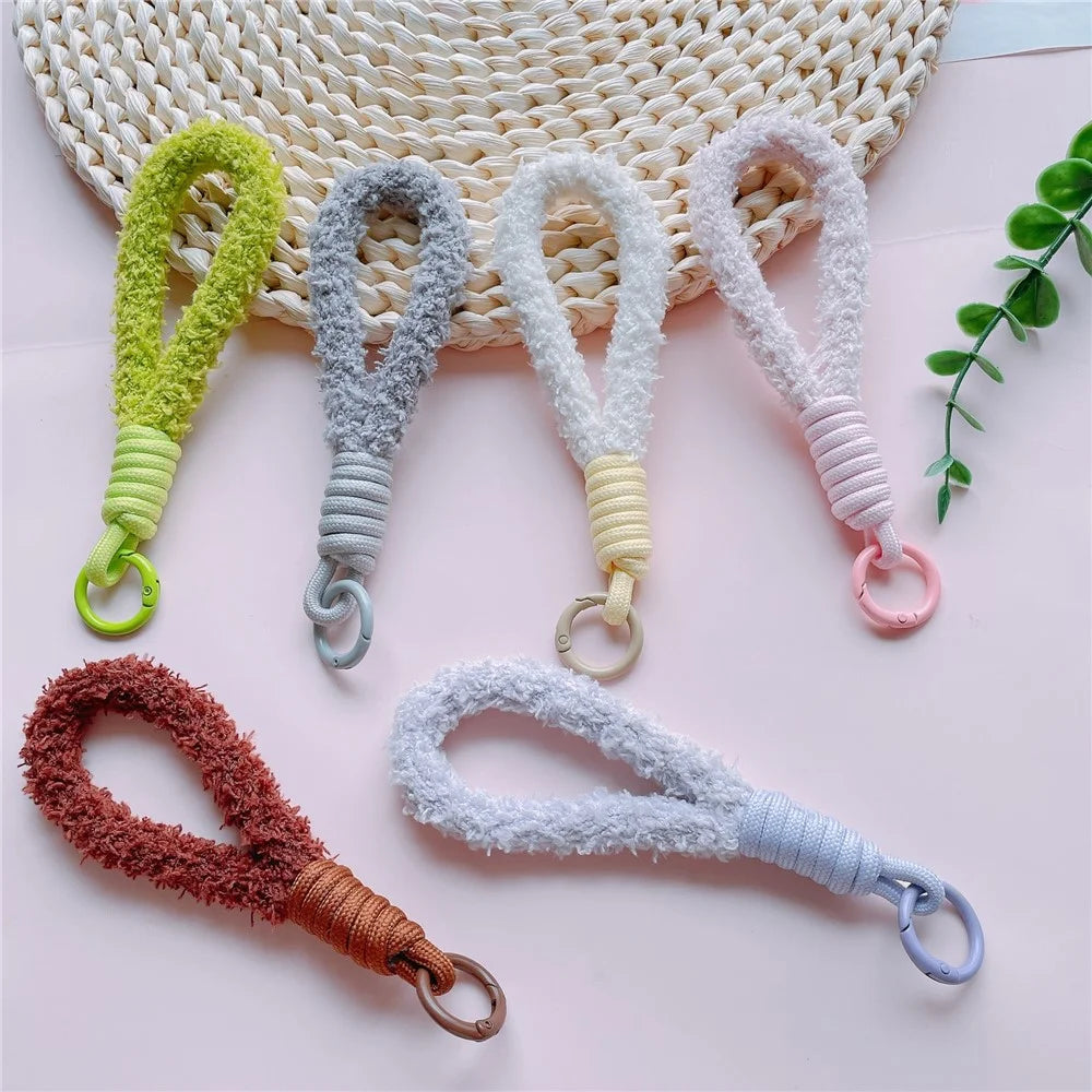 Phone Strap 16cm Woven Polyester Hands-Free Cell Phone Wristlet Bracelet  - Light Purple - 3