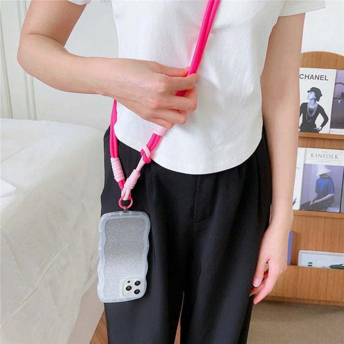 Cell Phone Lanyard Universal Crossbody Polyester Strap with Tether Tab, Total Length: 120cm - Red+Black - 5
