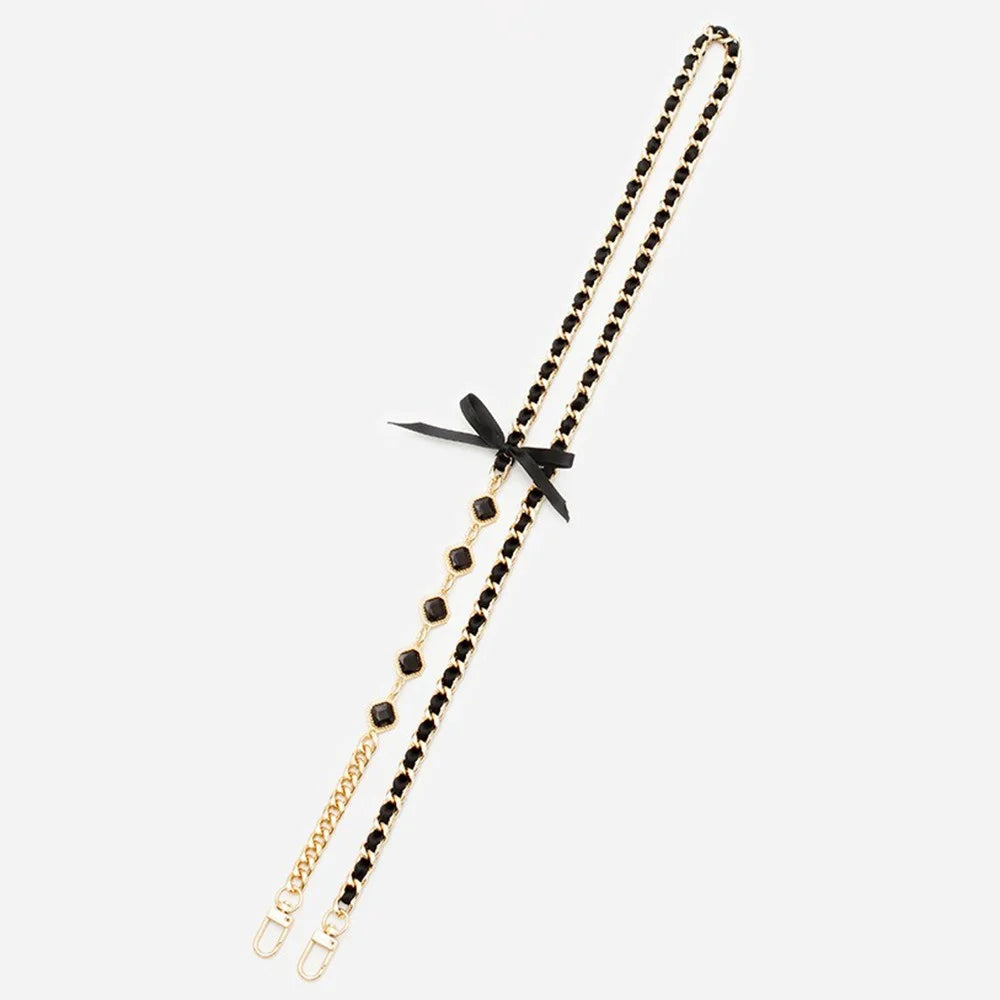 Crossbody Phone Lanyard Metal Phone Charm Cell Phone Chain Strap, Total Length: 120cm - Black - 2
