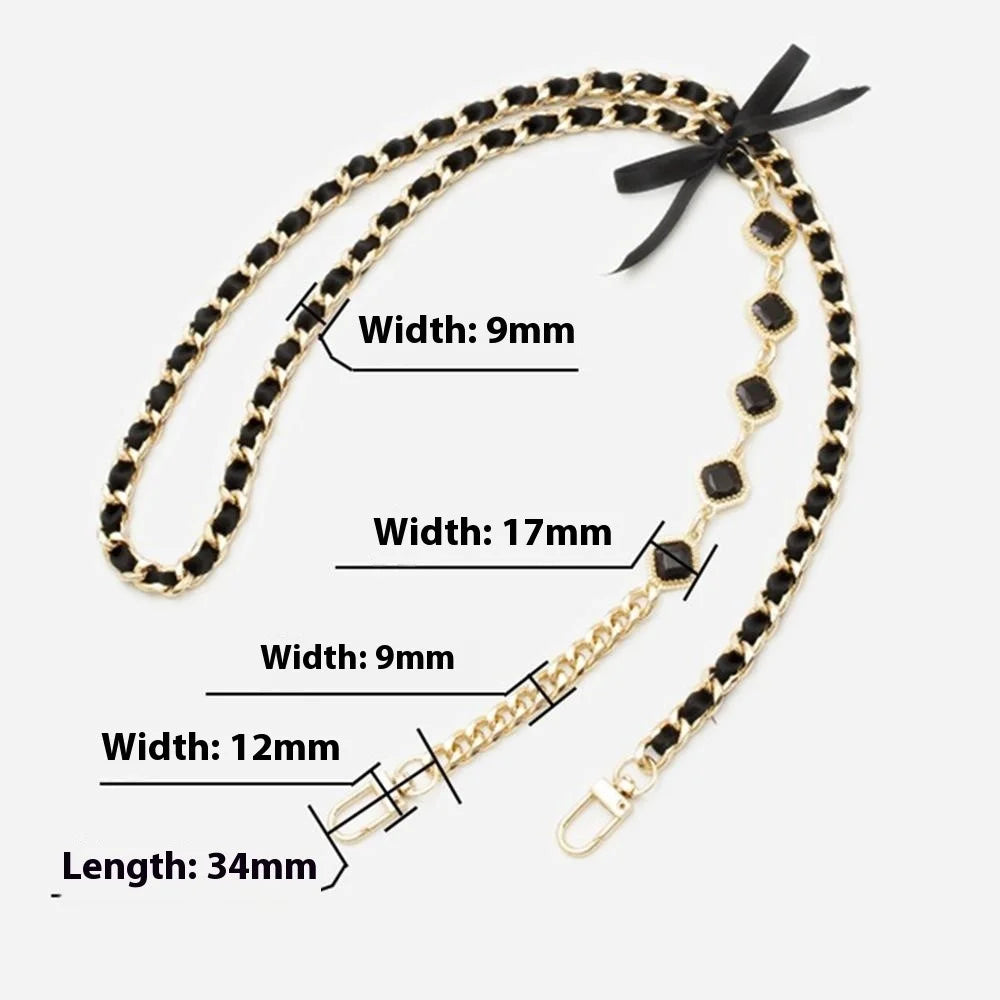 Crossbody Phone Lanyard Metal Phone Charm Cell Phone Chain Strap, Total Length: 120cm - Black - 4