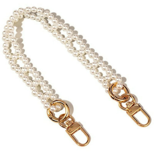 32cm ABS Pearls Phone Charm Strap Dual Buckles Lanyard Phone Jewelry Wristband - 1