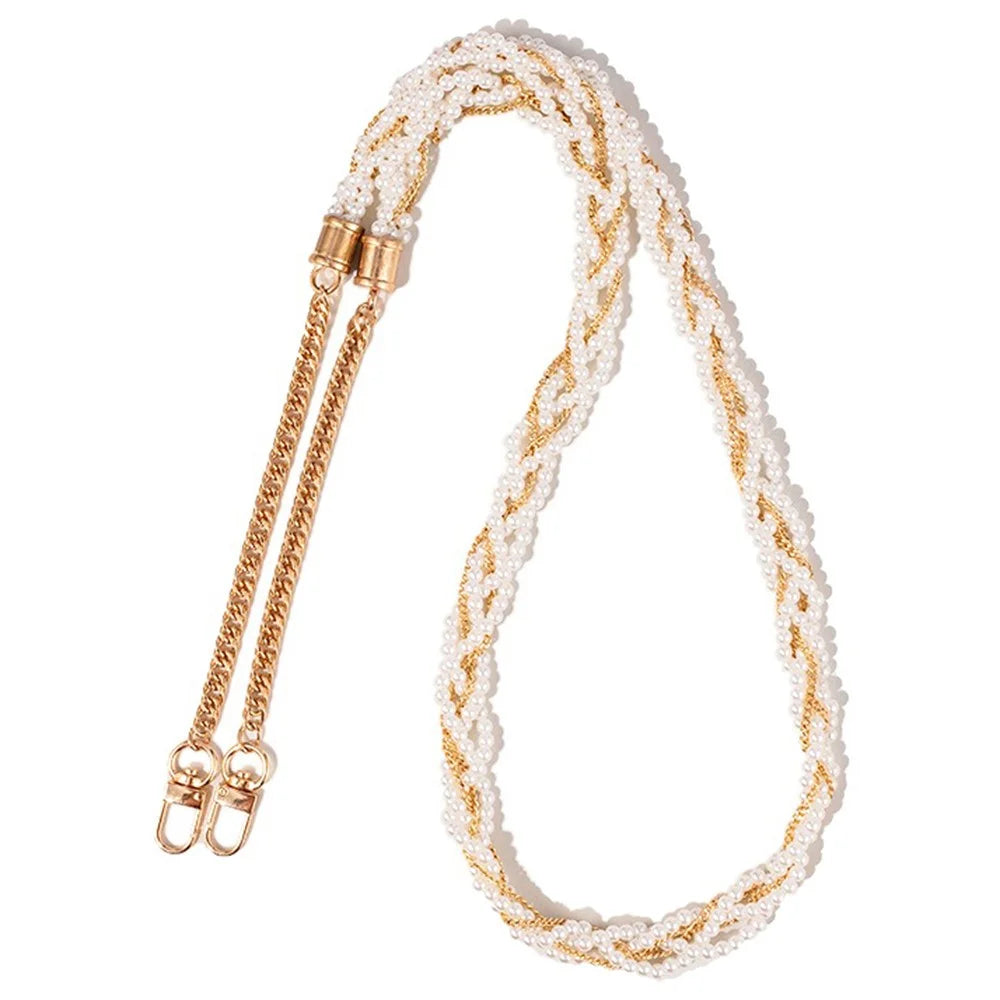 Universal Pearl Mobile Phone Chain Lanyard Metal Crossbody Neck Phone Charm with Tether Tab, Total Length: 120cm - 2