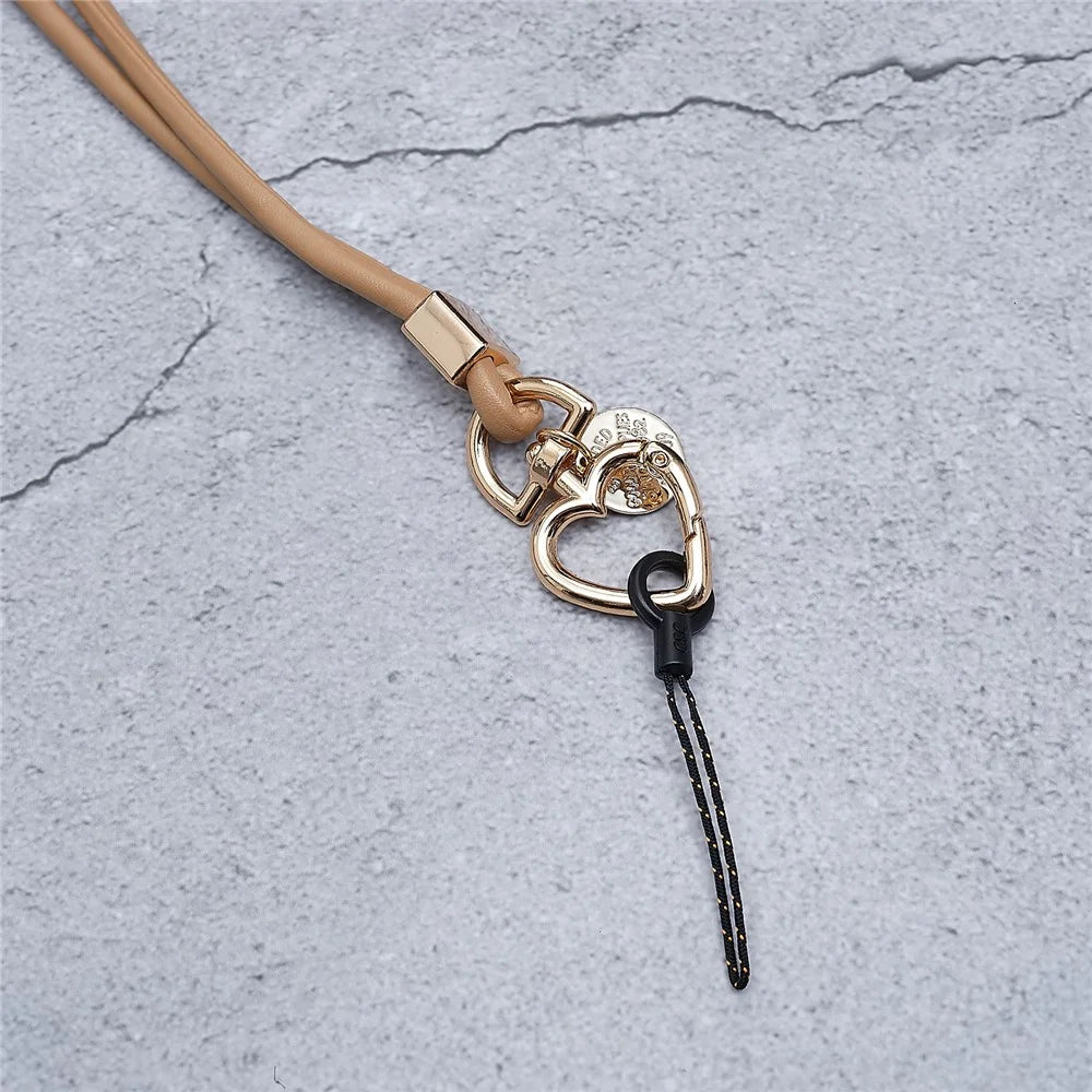 PU Leather Phone Lanyard Anti-lost Hanging Rope Pendant Keychain Multi-function Style Strap for Cell Phone, Keys, MP3 / MP4 Player - Brown - 3