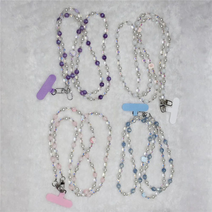 120cm KT Beads Phone Strap Crossbody Chain Phone Lanyard - Purple - 4