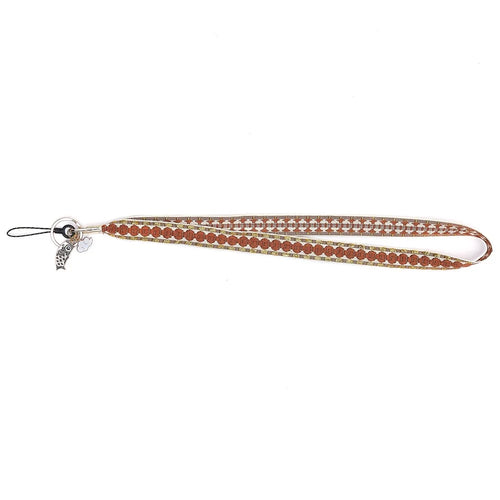 80cm Phone Lanyard Hanging Neck Fish Pendant Anti-lost Hand Wrist Strap Shoulder Neck Strap for Mobile Phone Shell - Brown - 1