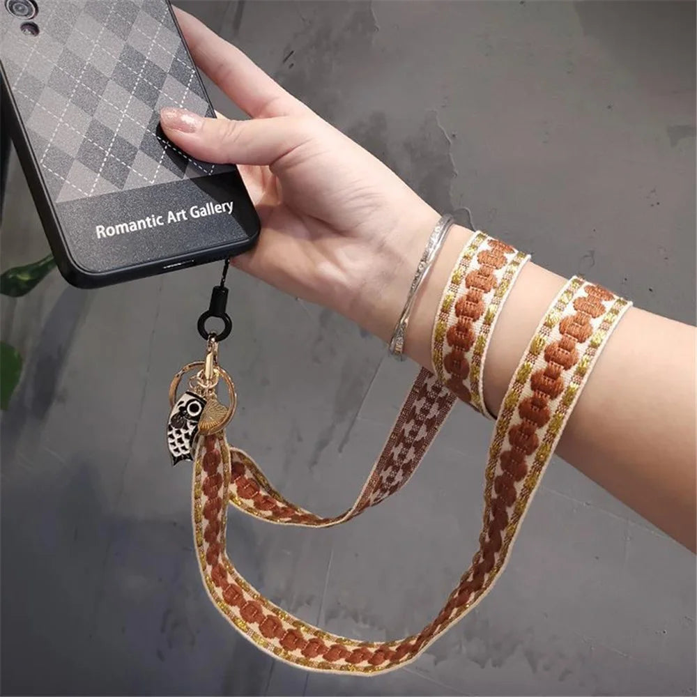 80cm Phone Lanyard Hanging Neck Fish Pendant Anti-lost Hand Wrist Strap Shoulder Neck Strap for Mobile Phone Shell - Brown - 5