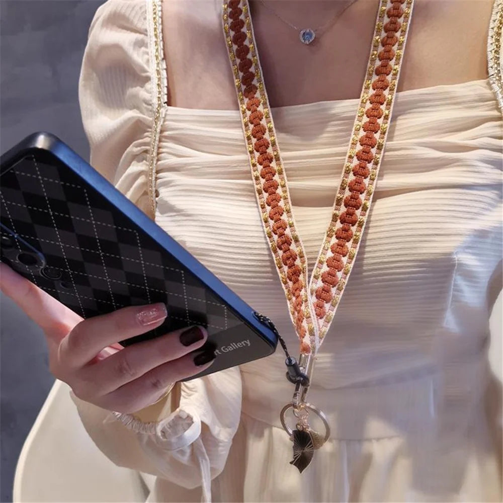 80cm Phone Lanyard Hanging Neck Fish Pendant Anti-lost Hand Wrist Strap Shoulder Neck Strap for Mobile Phone Shell - Brown - 6