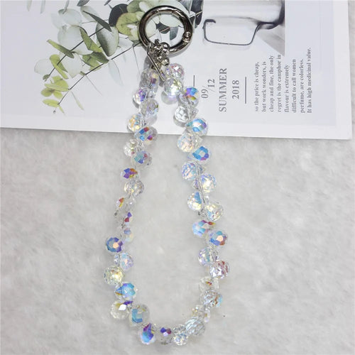 Cell Phone Lanyard 26cm Colorful Crystal Charm Phone Chain Wrist Strap - Type A - 1