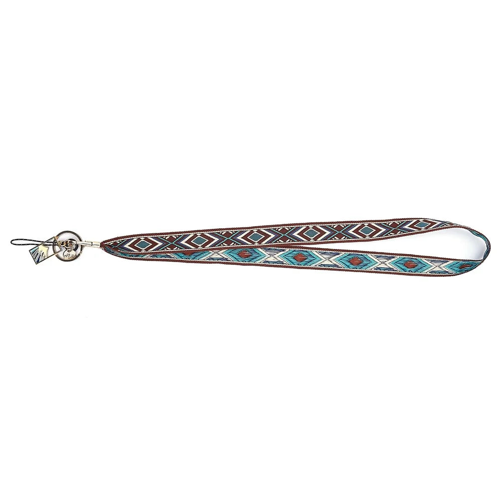 Ethnic Style Phone Strap ID Lanyard Cell Phone Anti-lost Neck Hanging Rope Wrist Chains Camera Lanyard - Dark Brown - 1