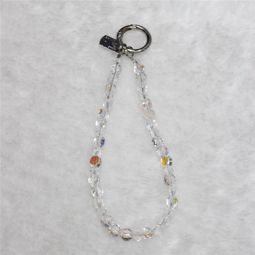 Crystal Bead Phone Lanyard Short 26cm Mobile Phone Bracelet Anti-Lost Chain - Style 1 - 1