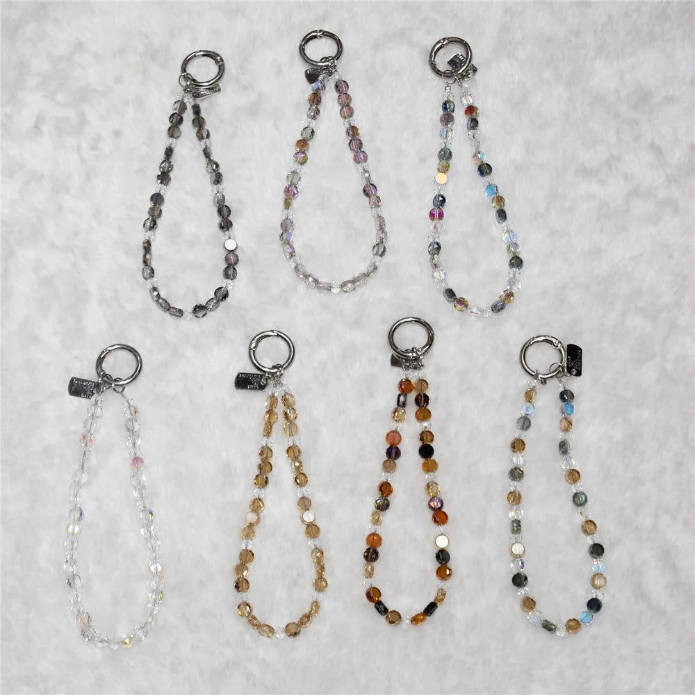 Crystal Bead Phone Lanyard Short 26cm Mobile Phone Bracelet Anti-Lost Chain - Style 1 - 3