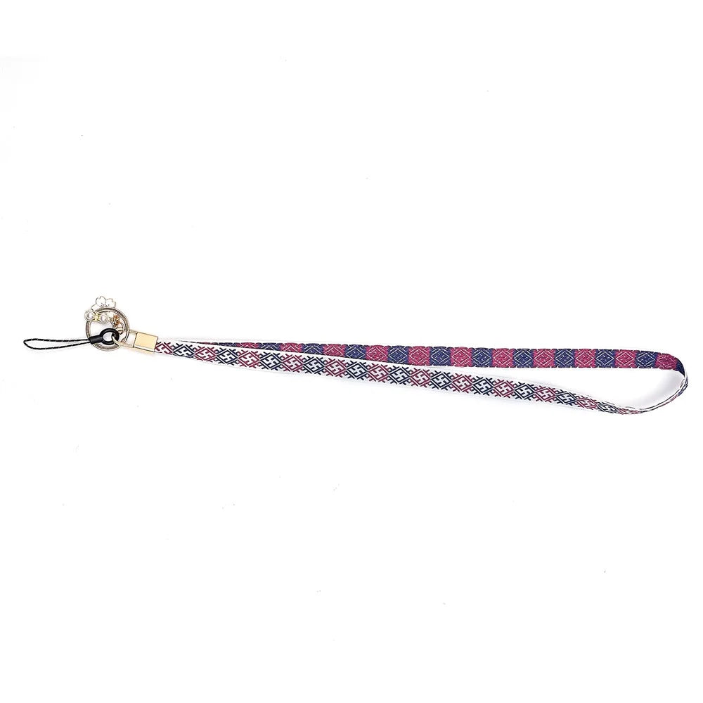 80cm Cell Phone Lanyard Flower Pendant Crossbody Phone Lanyard Phone Hand Wrist Strap Neck Lanyard Shoulder Strap - Dark Blue - 1