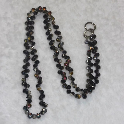 Phone Strap Strawberry Crystal Beads Necklace Crossbody Neck Lanyard with Tether Tab, Total Length: 120cm - Style 1 - 1