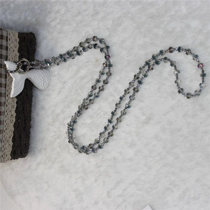 Mobile Phone Lanyard Wheel Crystal Beads Crossbody Phone Beads Strap with Tether Tab, Total Length: 120cm - Style 1 - 2