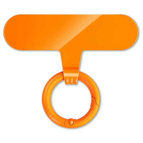 2Pcs 0.6mm Ultra Thin Phone Tether Tabs for Phone Case Metal Safety Patch - Orange - 1
