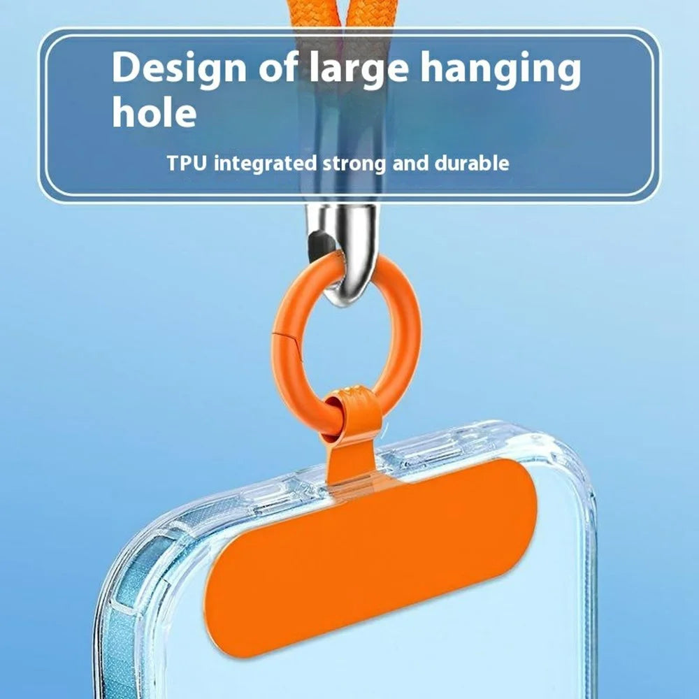 2Pcs 0.6mm Ultra Thin Phone Tether Tabs for Phone Case Metal Safety Patch - Orange - 3