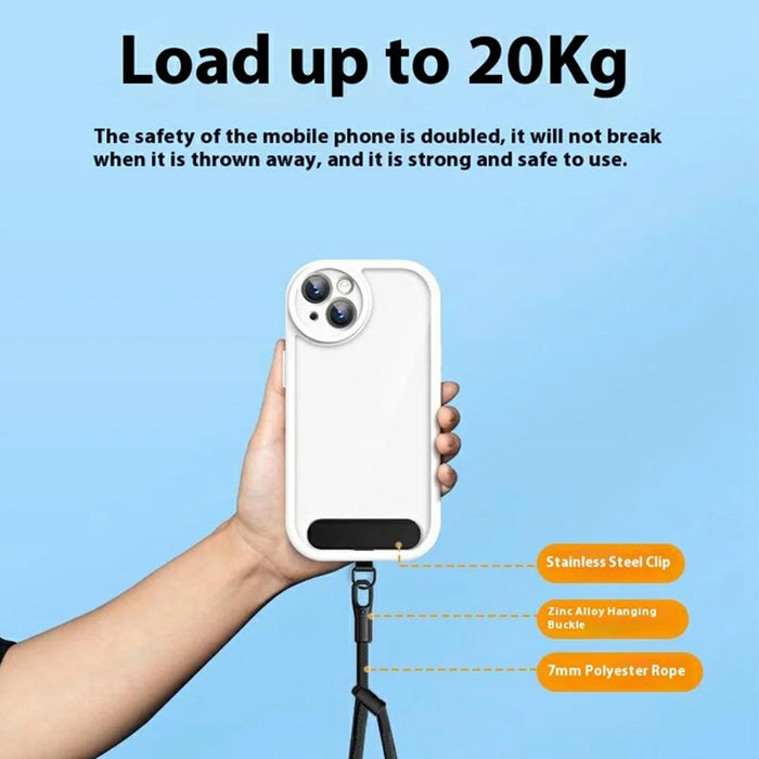 7mm Adjustable Wrist Strap Polyester Phone Lanyard with Tether Tab - Black - 4