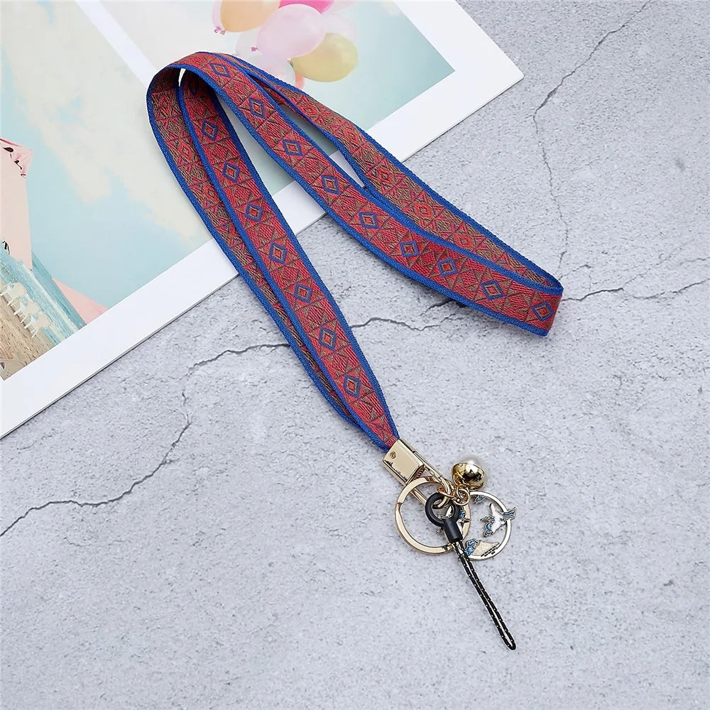 Totem Series Phone Lanyard 80cm Crossbody Neck Strap Vintage Pendant Universal Mobile Phone Lanyard - Red - 2