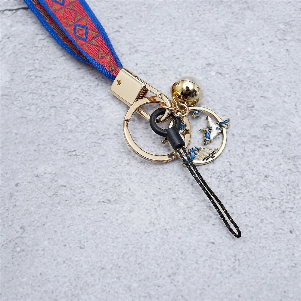 Totem Series Phone Lanyard 80cm Crossbody Neck Strap Vintage Pendant Universal Mobile Phone Lanyard - Red - 3