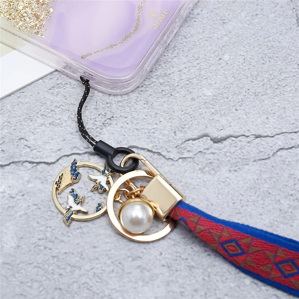 Totem Series Phone Lanyard 80cm Crossbody Neck Strap Vintage Pendant Universal Mobile Phone Lanyard - Red - 4