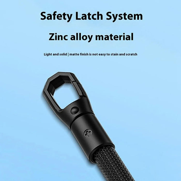 7mm Adjustable Ring Wrist Strap Polyester Phone Lanyard with Tether Tab - Black - 4