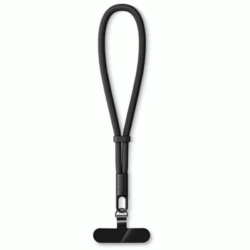 7mm Adjustable Wrist Strap Self-Locking Phone Lanyard with Tether Tab, 360-Degree Rotating Hook - Black - 1