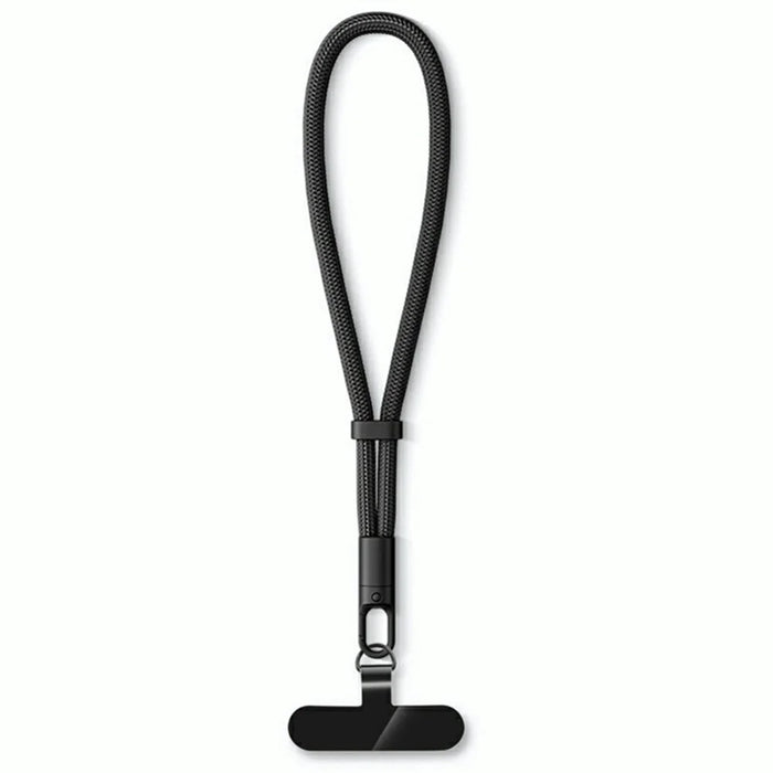 7mm Adjustable Wrist Strap Self-Locking Phone Lanyard with Tether Tab, 360-Degree Rotating Hook - Black - 1