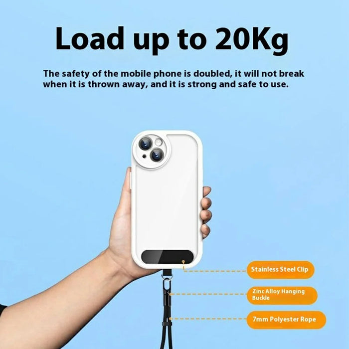 7mm Adjustable Wrist Strap Self-Locking Phone Lanyard with Tether Tab, 360-Degree Rotating Hook - Black - 6