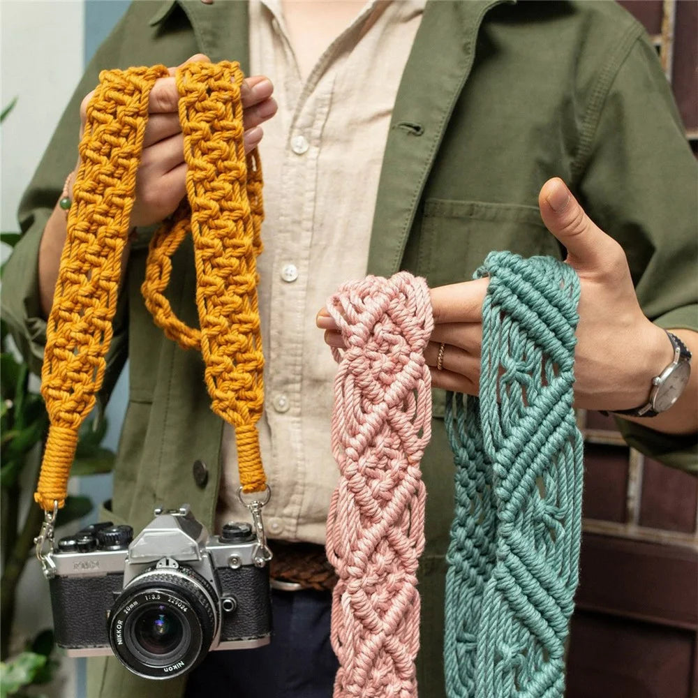 130cm Bohemian Style Hand-Woven Crossbody Strap for Phone, Camera, Bag Replacement Strap - Pink - 2