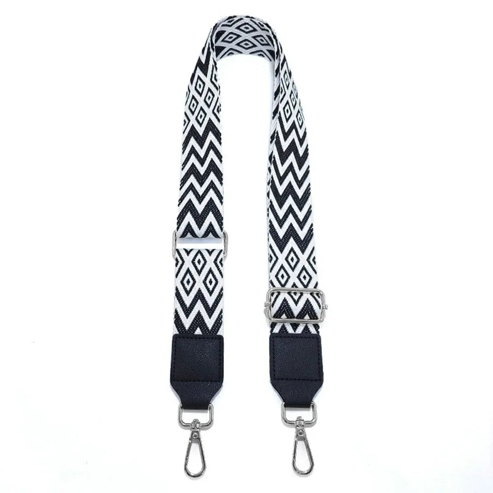 3.8cm Width Adjustable Replacement Shoulder Strap for Phone, Bag, Camera, Crossbody Strap with Silver Buckle - White - 1