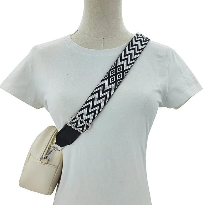 3.8cm Width Adjustable Replacement Shoulder Strap for Phone, Bag, Camera, Crossbody Strap with Silver Buckle - White - 2