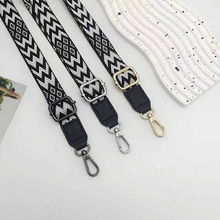 3.8cm Width Adjustable Replacement Shoulder Strap for Phone, Bag, Camera, Crossbody Strap with Silver Buckle - White - 3