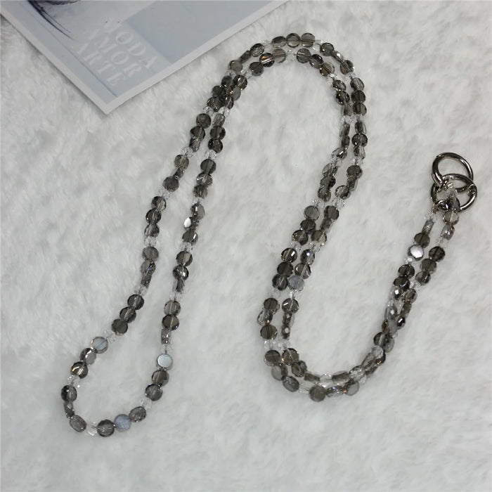 120cm Phone Charm Strap Crystal Beads Shoulder Strap Lanyard with Tether Tab - Style F - 1