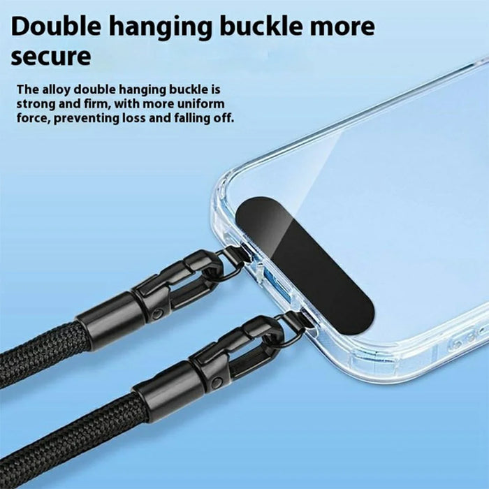 30cm Double Buckle Wrist Strap with Tether Tab, Anti-Loss Drop Protection Cell Phone Lanyard - Black - 2