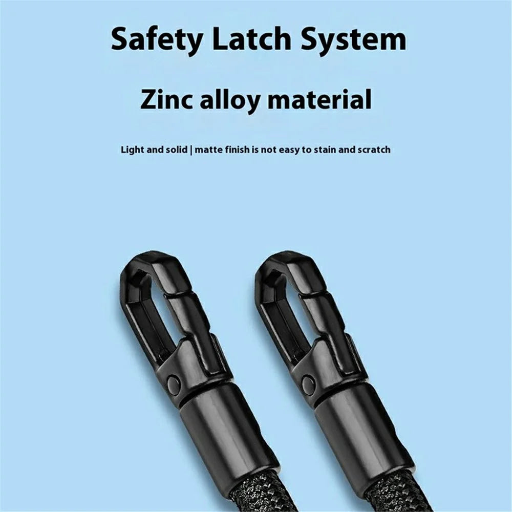 7mm Neck Strap with Tether Tab, Anti-Loss Drop Protection Double Buckle Cell Phone Long Lanyard - Black - 3