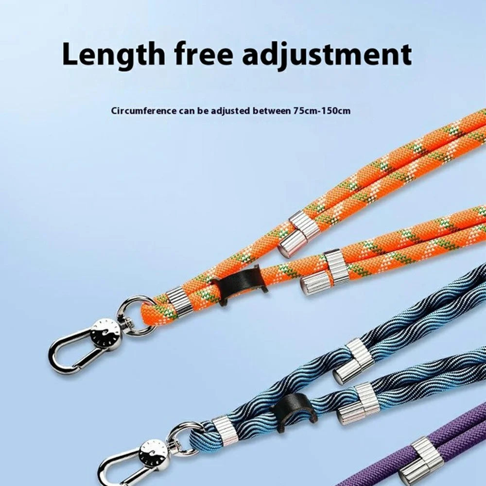 8mm Adjustanle Nylon Phone Lanyard Zinc Alloy Buckle Crossbody Neck Strap with Bidirectional Clip - Dark Purple - 7