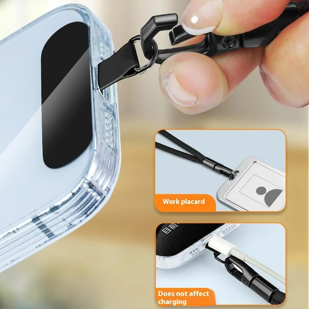 6mm Polyester Wrist Strap for Mobile Phone Lanyard with Tether Tab, Rotating Buckle - Black - 3