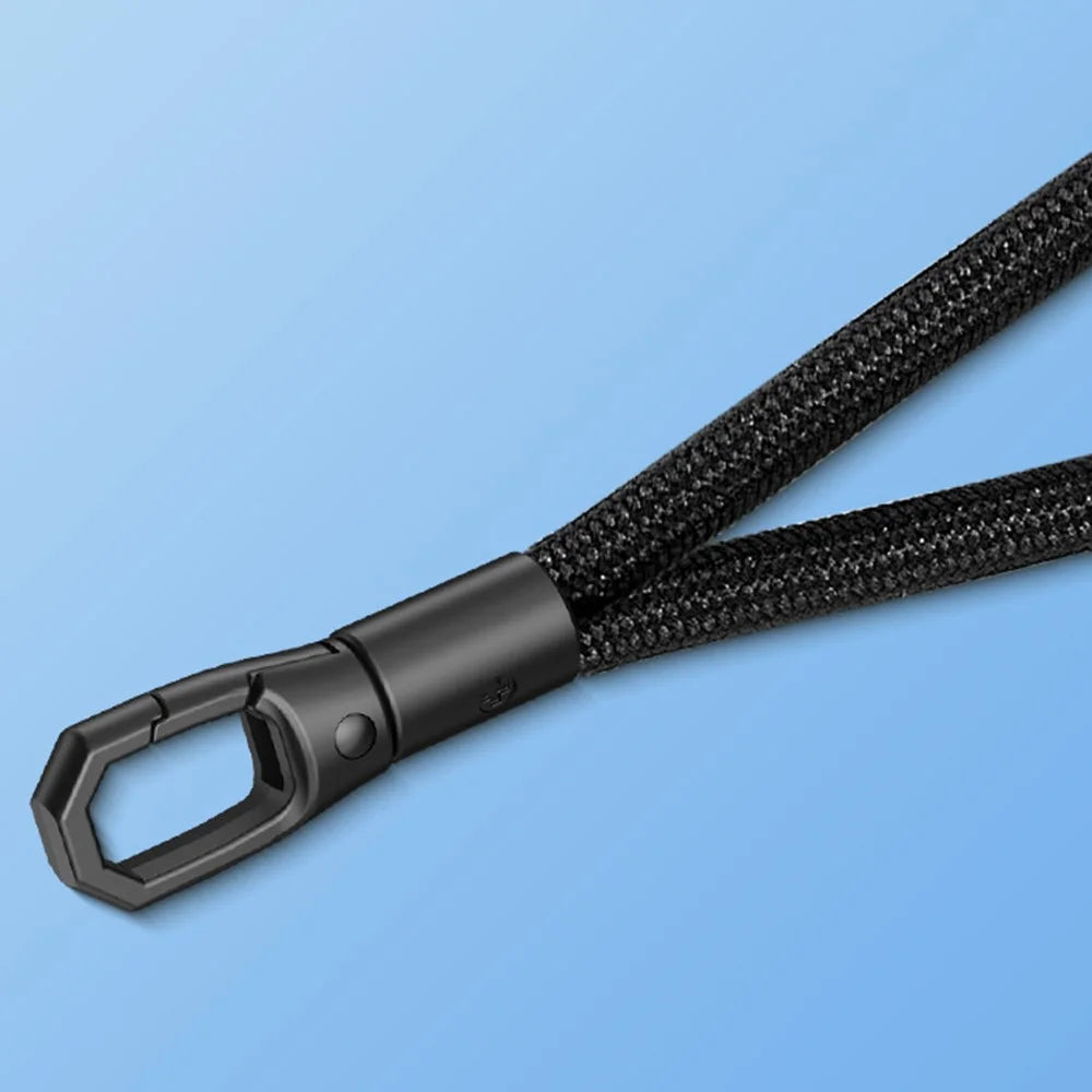 6mm Polyester Wrist Strap for Mobile Phone Lanyard with Tether Tab, Rotating Buckle - Black - 4